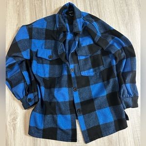 FOREVER 21 OVERSIZED FLANNEL JACKET